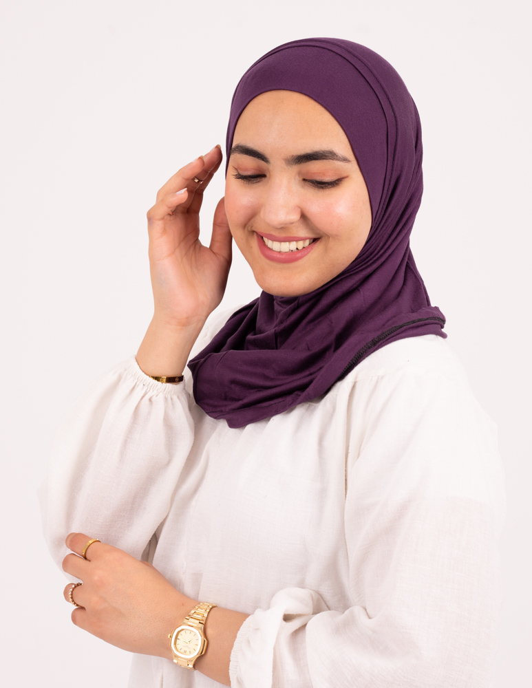 مصنع كشمير تلبيسه حجاب قطعتين بدون خياطة  موف بتنجاني