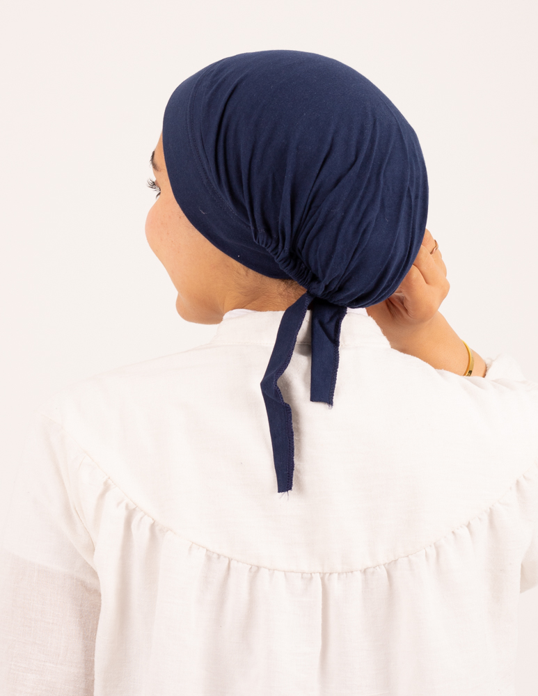Navy Padded Inner cap with lace