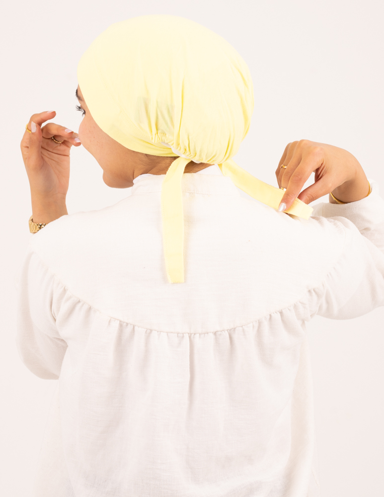 Light Yellow Padded Inner cap with lace