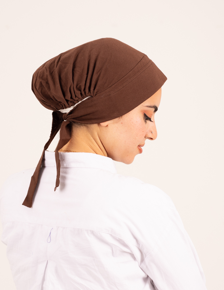 Brown Padded Inner cap with lace