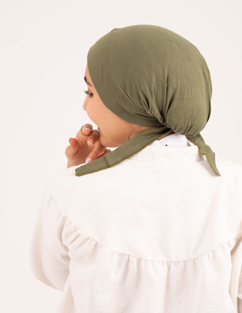 Olive Padded Inner cap with lace