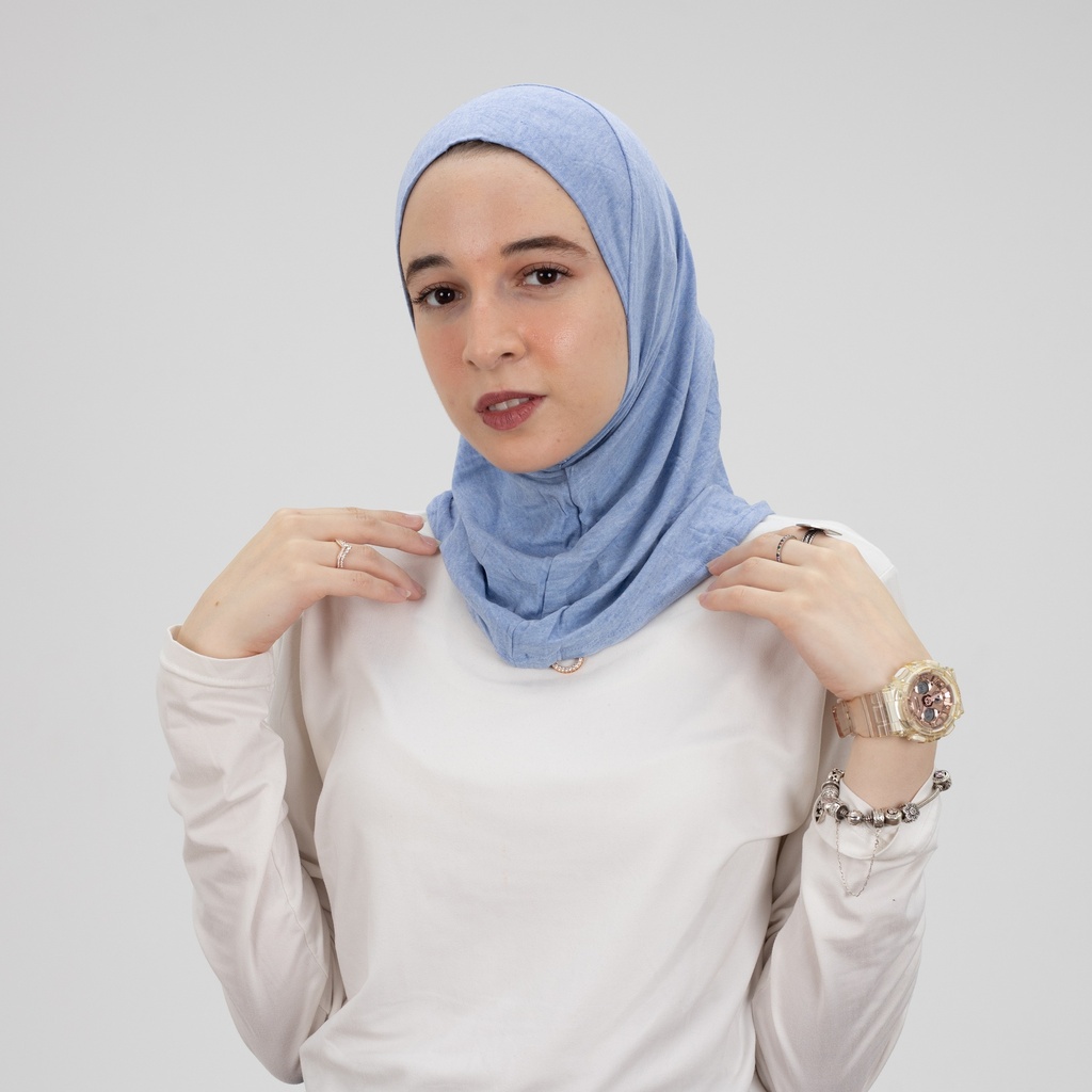 Melange Light Blue Small Headscarf