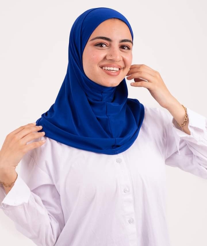 Blue  Headscarf With Two Piece