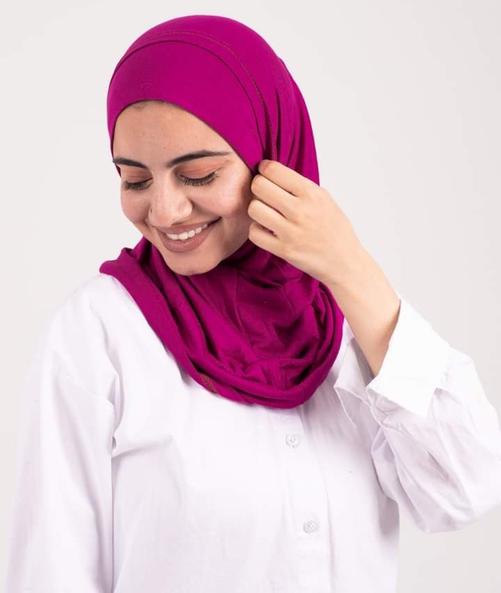 Maroon  Headscarf With Two Piece