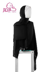 Black plain satin scarf