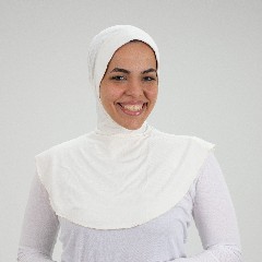 [مصنع جميلة تلبيسه بونية رقبه بدعامه اوف وايت ] Off White Jamila Headscarf neck with doaama