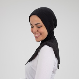 [مصنع جميلة تلبيسه بونية رقبه بدعامه اسود] Black Jamila Headscarf neck with doaama