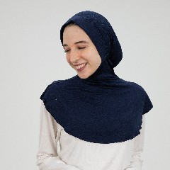 [مصنع جميلة تلبيسه بونية رقبه بدعامه كحلي] Navy Jamila Headscarf neck with doaama