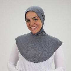 [مصنع جميلة تلبيسه بونية رقبه بدعامه رمادى غامق] Dark Gray Jamila Headscarf neck with doaama