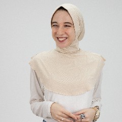 [مصنع جميلة تلبيسه بونية رقبه بدعامه بيج] Beige Jamila Headscarf neck with doaama