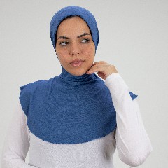 [مصنع جميلة تلبيسه بونية رقبه بدعامه ازرق انديجو] Blue Indego Jamila Headscarf neck with doaama