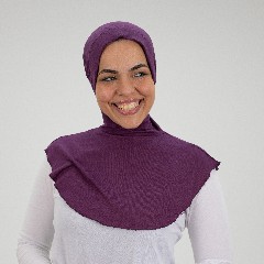 [مصنع جميلة تلبيسه بونية رقبه بدعامه موف بتنجاني] Eggplant Purple Jamila Headscarf neck with doaama