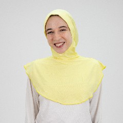 [مصنع جميلة تلبيسه بونية رقبه بدعامه اصفر] Yellow Jamila Headscarf neck with doaama