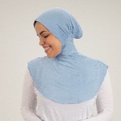 [مصنع جميلة تلبيسه بونية رقبه بدعامه لبني] Light Blue Jamila Headscarf neck with doaama