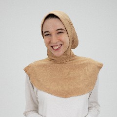 [مصنع جميلة تلبيسه بونية رقبه بدعامه بيج غامق] Dark Beige Jamila Headscarf neck with doaama 