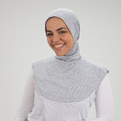 [مصنع جميلة تلبيسه بونية رقبه بدعامه جراي منغمش ] Melange Gray Jamila Headscarf neck with doaama