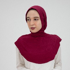 [مصنع جميلة تلبيسه بونية رقبه بدعامه نبيتي] Dark Red Jamila Headscarf neck with doaama