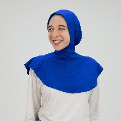 [مصنع جميلة تلبيسه بونية رقبه بدعامه ازرق زهرى] Blue Jamila Headscarf neck with doaama