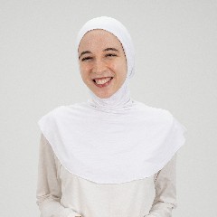 [مصنع جميلة تلبيسه بونية رقبه بدون دعامه ابيض] White Jamila Headscarf neck without doaama