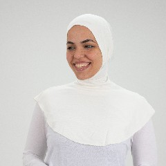 [مصنع جميلة تلبيسه بونية رقبه بدون دعامه اوف وايت ] Off White  Jamila Headscarf neck without doaama