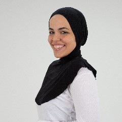 [مصنع جميلة تلبيسه بونية رقبه بدون دعامه اسود] Black  Jamila Headscarf neck without doaama