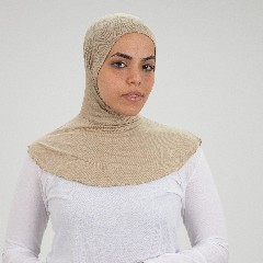 [مصنع جميلة تلبيسه بونية رقبه بدون دعامه بيج] Beige  Jamila Headscarf neck without doaama