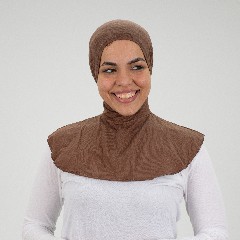 [مصنع جميلة تلبيسه بونية رقبه بدون دعامه جملى] Light Brown  Jamila Headscarf neck without doaama