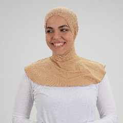 [مصنع جميلة تلبيسه بونية رقبه بدون دعامه بيج غامق] Dark Beige  Jamila Headscarf neck without doaama