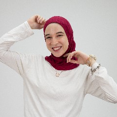 [مصنع جميلة تلبيسه حجاب صغير نبيتي] Dark Red  Jamila Small Headscarf