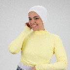 [مصنع التوبة بادي نص بادي كم اصفر] Light Yellow Crop Top Long Sleeve