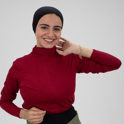 [مصنع التوبة بادي نص بادي كم نبيتي] Dark Red Crop Top Long Sleeve