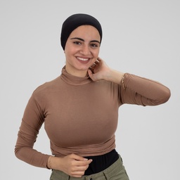 [مصنع التوبة بادي نص بادي كم كافيه] Cafe Crop Top Long Sleeve