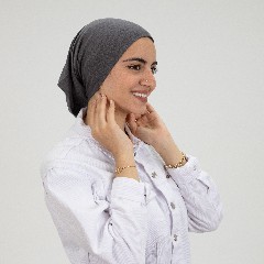 [مصنع التوبة بندانا سورى مفتوحه رمادي غامق] Dark Gray Open Syrian bandana