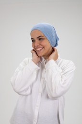 [مصنع التوبة بندانا سورى مفتوحه لبني منغمش] Melange Light Blue  Open Syrian bandana