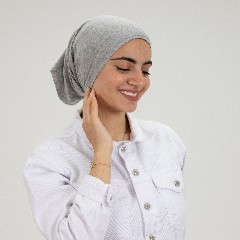 [مصنع التوبة بندانا سورى مفتوحه جراي منغمش ] Melange Gray  Open Syrian bandana