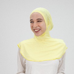 [مصنع التوبة تلبيسه بونية رقبه بدون دعامه اصفر] Light Yellow Headscarf Neck Inner Cap Without Doaama