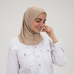 [مصنع التوبة تلبيسه حجاب صغير بيج غامق] Dark Beige Small Headscarf 