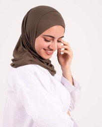 [مصنع التوبة تلبيسه حجاب قطعتين بني] Brown  Headscarf With Two Piece