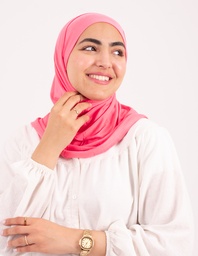 [تلبيسه حجاب قطعتين بدون خياطة  فوشيا] Fuchsia Headscarf With Two Piece without sewing