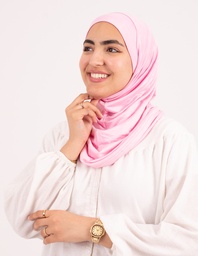 [تلبيسه حجاب قطعتين بدون خياطة  بينك] Pink Headscarf With Two Piece without sewing