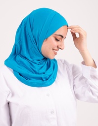 [تلبيسه حجاب قطعتين بدون خياطة  تركواز] Turquoise Headscarf With Two Piece without sewing