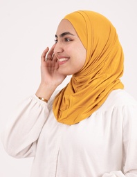 [تلبيسه حجاب قطعتين بدون خياطة  مسطردة] Mustard Headscarf With Two Piece without sewing