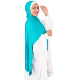 [ايشارب مستطيل كنز مطبوع- Print-6] Turquoise Plain Gel 