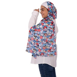 [ايشارب مستطيل كنز مطبوع- Print(1)(s1)] Small sized scarf with Mickey Mouse on a blue background