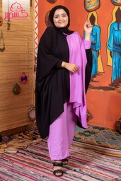 [بونشو نصين لافندر * اسود] Lavender and Black Poncho in two colors