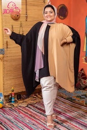 [بونشو نصين بيج غامق * اسود] Dark Beige and Black Poncho in two colors