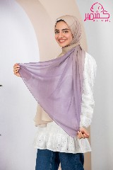 [ايشارب مستطيل عريض مطبوع - Print(8)(S5)] Cafe and mauve gradient scarf