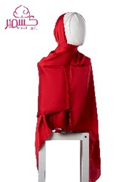 [ايشارب مستطيل عريض مطبوع - Print(1)(s6)] Red plain satin scarf 