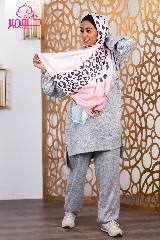 [ايشارب مستطيل عريض مطبوع - Print(2)(s47)] Satin tiger print scarf in pink and black colors