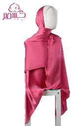 [ايشارب مستطيل عريض مطبوع - Print(1)(s15)] Hot pink plain satin scarf 